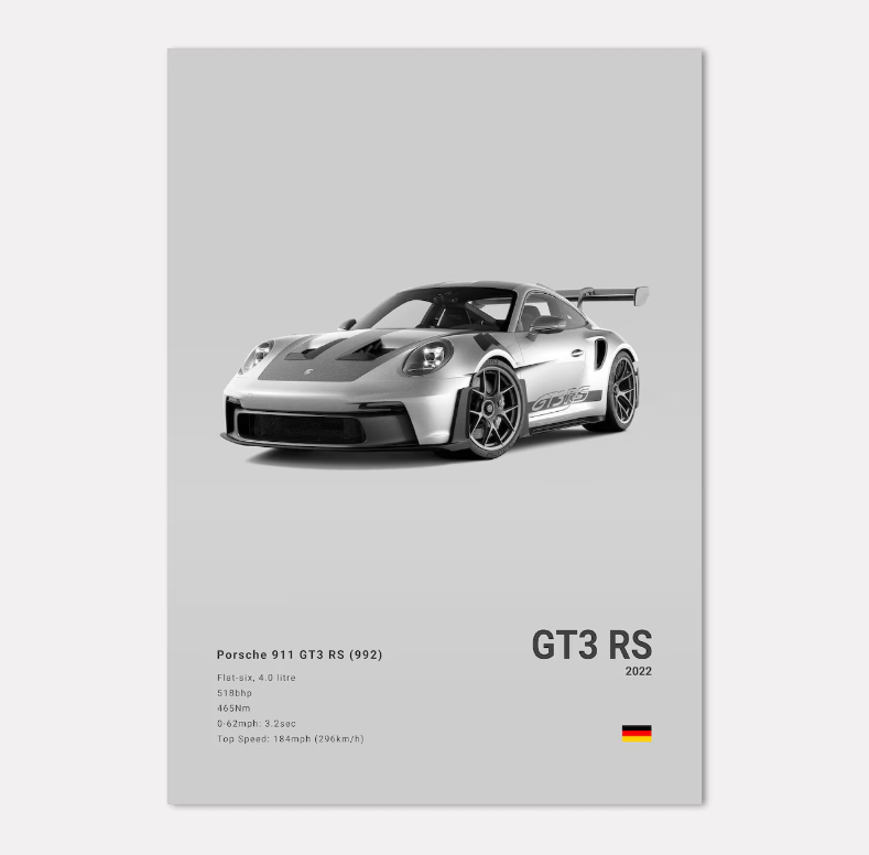 Porsche Premium Display Poster 21x30cm